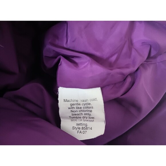 J.Crew Down Puffer Vest Zip Snap Fleece Lined‎ Pockets Purple Size S - Picture 5 of 7